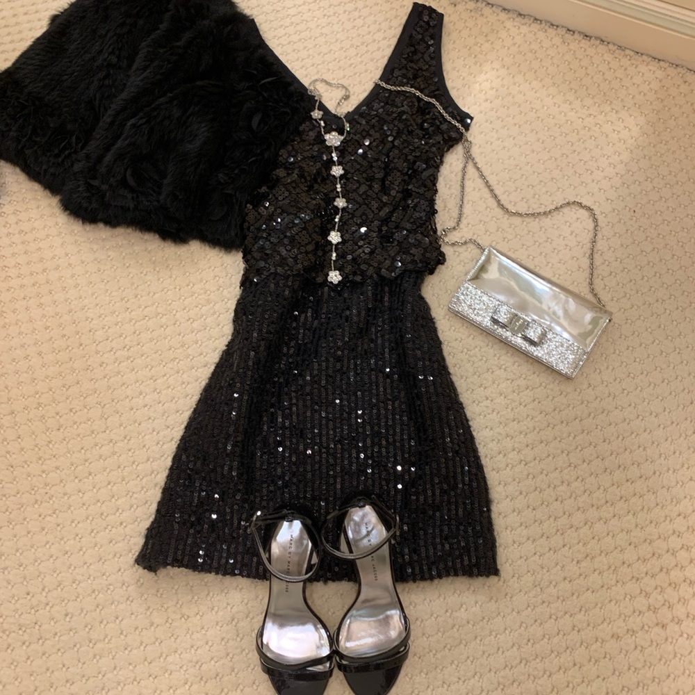 Tory Burch black sequined dress